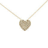 .15ct G SI 10K Yellow Gold Diamond Heart Pendant Necklace