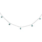 .25ct G SI 14K White Gold Emerald Gemstone Pendant Necklace 18" Long