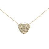.26ct G SI 10K Yellow Gold Diamond Heart Pendant Necklace