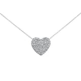 .26ct G SI 10K White Gold Diamond Heart Pendant Necklace