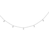 .26ct G SI 14K White Gold Diamond Bead Style Drop Pendant Necklace