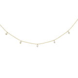 .24ct G SI 14K Yellow Gold Diamond Bead Style Drop Pendant Necklace