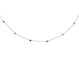 <span>GEMSTONE CLOSEOUT! </span> .62ct G SI 14K White Gold Blue Sapphire Gemstone By the Yard Style Pendant Necklace