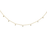 .34ct G SI 14K Yellow Gold Diamond Dia By the Yard Pendant Necklace
