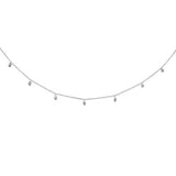 .34ct G SI 14K White Gold Diamond Dia By the Yard Pendant Necklace