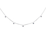 .16ct G SI 14K White Gold Diamond & Blue Sapphire Pendant Necklace