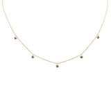 .33ct G SI 14K Yellow Gold Blue Sapphire Gemstone Dangling Pendant Necklace 18" Long