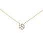 <span style="color:purple">SPECIAL!</span> .22ct G SI 14K Yellow Gold Diamond Snowflake Flower Pendant Necklace 16-18"