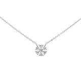 .21ct G SI 14K White Gold Diamond Snowflake Flower Pendant Necklace 16-18"