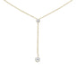 <span style="color:purple">SPECIAL!</span> .15ct G SI 14K Yellow Gold Diamond Lariat Drop Pendant Necklace 16-18"