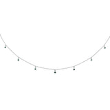 .25cts G SI 14K White Gold Emerald Gemstone By the Yard Pendant Necklace 18"