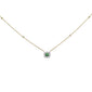 .15ct G SI 14K Yellow Gold Diamond & Emerald Gemstone Pendant Necklace 18"