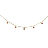 .15ct 14K Yellow Gold Natural Ruby Gemstone by the Yard Pendant Necklace 18"