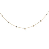 .07cts G SI 14K Yellow Gold Blue Sapphire Gemstone By the Yard Pendant Necklace 18" Chain