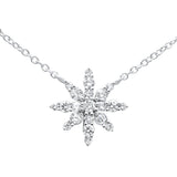 <span>DIAMOND CLOSEOUT! </span>.29ct G SI 14K White Gold Diamond Starburst Pendant Necklace 16-18"