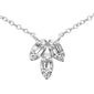 <span>DIAMOND CLOSEOUT! </span>.21ct G SI 14K White Gold Round & Baguette Diamond Pendant Necklace 16-18"