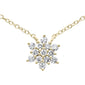 .21ct G SI 14K Yellow Gold Diamond Starburst Pendant Necklace 16-18"