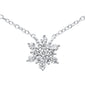 .21ct G SI 14K White Gold Diamond Starburst Pendant Necklace 16-18"