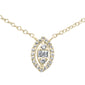 <span style="color:purple">SPECIAL!</span> .12ct G SI 14K Yellow Gold Marquee Shaped Round & Baguette Diamond Pendant Necklace 18"