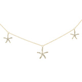 <span>DIAMOND CLOSEOUT! </span>.30ct G SI 14K Yellow Gold Diamond Starfish Dangling Pendant Necklace 16-18"