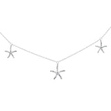 <span>DIAMOND CLOSEOUT! </span>.29ct G SI 14K White Gold Diamond Starfish Dangling Pendant Necklace 16-18"