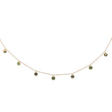 .23cts G SI 14K Yellow Gold Emerald Gemstone Dangling Pendant Necklace 18" Long