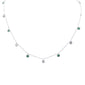 <span style="color:purple">SPECIAL!</span>.22ct G SI 14K White Gold Emerald Gemstones Pendant Necklace 18" Long