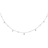 .17cts G SI 14K White Gold Blue Sapphire Gemstone Pendant Necklace