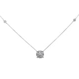 .46ct G SI 14K White Gold Diamond Filligree Style Solitaire Pendant Necklace 20"