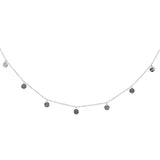 <span>DIAMOND CLOSEOUT! </span> .28ct G SI 14K White Gold Blue Sapphire Gemstone Dangling Pendant Necklace 18"