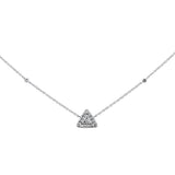 <span>DIAMOND CLOSEOUT! </span>.13ct G SI 14K White Gold Diamond Triangle Shaped Pendant Necklace 18'