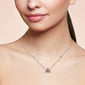 .19ct G SI 14K Rose Gold Triangle Shaped Ruby Gemstone & Diamond Pendant Necklace 18"