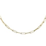 <span style="color:purple">SPECIAL!</span>.55ct G SI 14K Yellow Gold Diamond Paperclip Pendant Necklace 16"