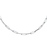 .55ct G SI 14K White Gold Diamond Paperclip Pendant Necklace 16"