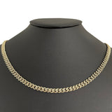 5mm 1.80ct G SI 14k Yellow Gold Diamond Round Cuban Necklace 22"