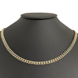 <span style="color:purple">SPECIAL!</span> 5mm 1.28ct G SI 14k Yellow Gold Diamond Round Cuban Necklace 14" Long