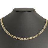 5mm 1.50ct G SI 14k Yellow Gold Diamond Round Cuban Necklace 16"