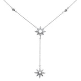 .41ct G SI 14K White Gold Diamond Starburst Lariat Pendant Necklace 16+2" Ext