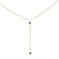 .07ct G SI 14K Yellow Gold Blue Sapphire Gemstone Bezel Dangling Pendant Necklace 16" + 2" Ext.