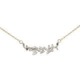 .21ct G SI 14K Yellow Gold Baguette Diamond Pendant Necklace 18"