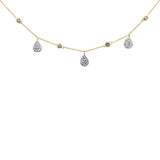 <span style="color:purple">SPECIAL!</span>.52ct G SI 14K Yellow Gold Round & Pear Shaped Diamond  Pendant Necklace 16+2" Ext