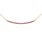 .18ct G SI 14K Yellow Gold Natural Ruby Gemstone Bar Pendant Necklace 18" Long