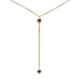 .08cts G SI 14K Yellow Gold Ruby Gemstone Drop Necklace Pendant 16+2" Ext.