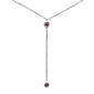 .07cts G SI 14K White Gold Ruby Gemstone Drop Necklace Pendant 16+2" Ext.