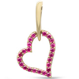 <span>GEMSTONE CLOSEOUT </span>! .17ct G SI 14K Yellow Gold  Ruby Gemstone Heart Charm Pendant