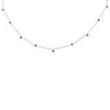 .40ct G SI 14K White Gold Blue Sapphire Gemstone Necklace Pendant 16+2" Ext