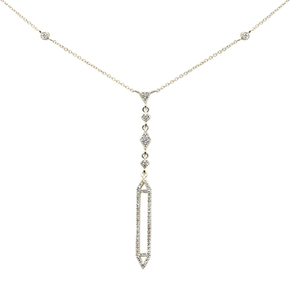 .23ct G SI 14K Yellow Gold Diamond Drop Lariat Pendant Necklace 16+2" Ext