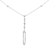 <span style="color:purple">SPECIAL!</span> .23ct G SI 14K White Gold Diamond Drop Lariat Pendant Necklace 16+2" Ext