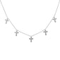 .13ct G SI 14K White Gold Diamond Cross Drop Pendant Necklace 18" Long