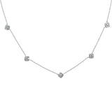 .51ct G SI 14K White Gold Diamond Square Shaped Pendant Necklace 16+2" Ext
